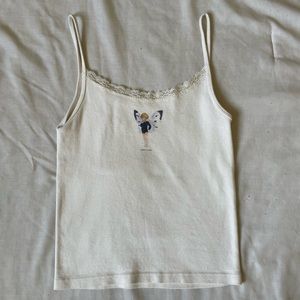 brandy melville cream graphic tank